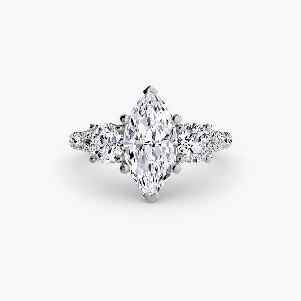 Three-Stone with Pavé Band 3