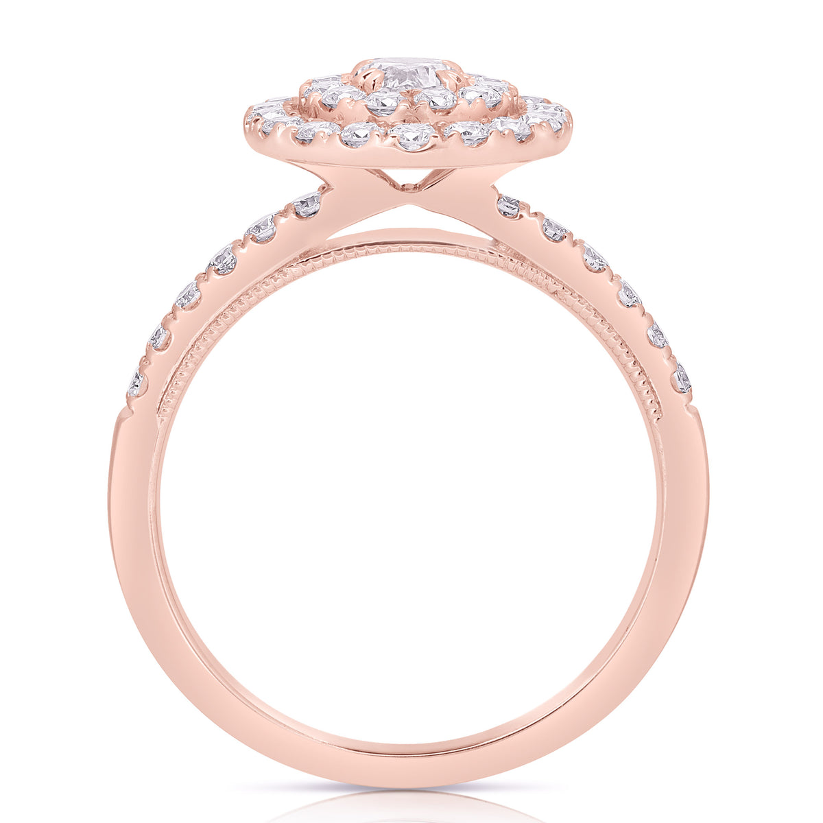 1/3 CT CENTER OVAL D-HALO 1 CTW DIAMOND ENGAGEMENT RING