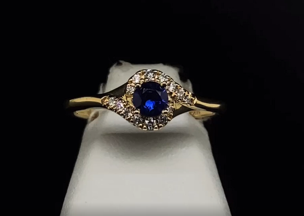 14K Sapphire and Diamond Ring