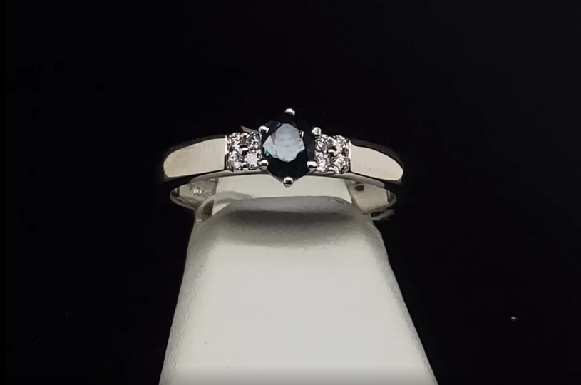 10K Diamond and Sapphire Ring