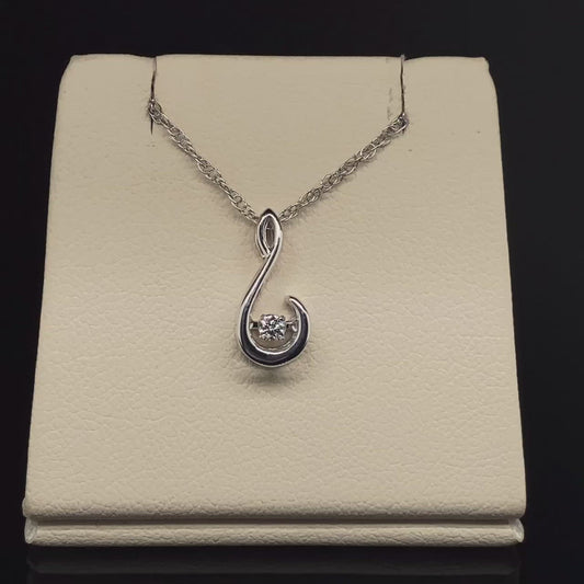 Silver Shimmering Diamond Pendant