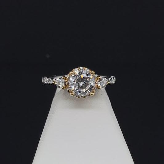18K Two-Tone Semi-Mount Engagement Ring