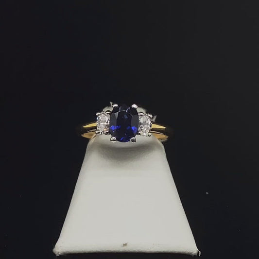 18K Sapphire and Diamond Ring