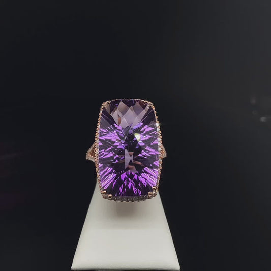 14K Amethyst and Diamond Ring