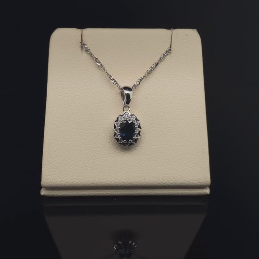 14K Diamond and Sapphire