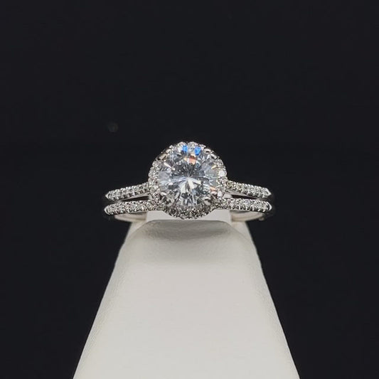 14K Semi-Mount Diamond Wedding Set