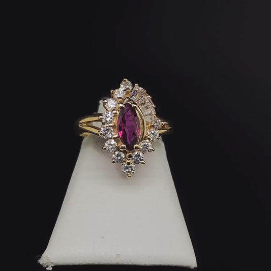 14K Diamond and Ruby Ring