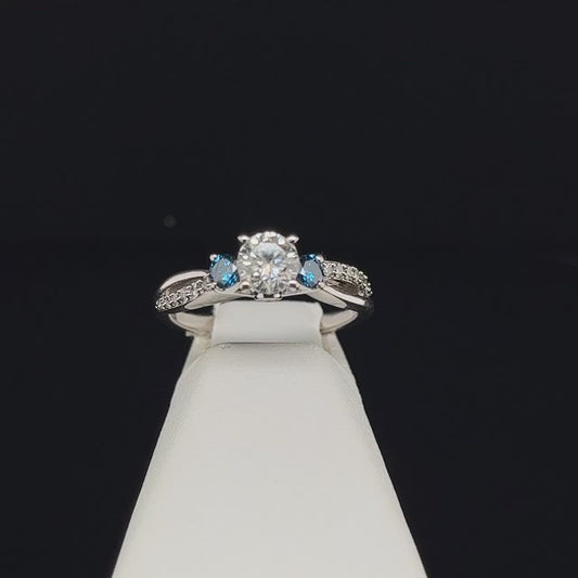 14K Colored Diamond Engagement Ring
