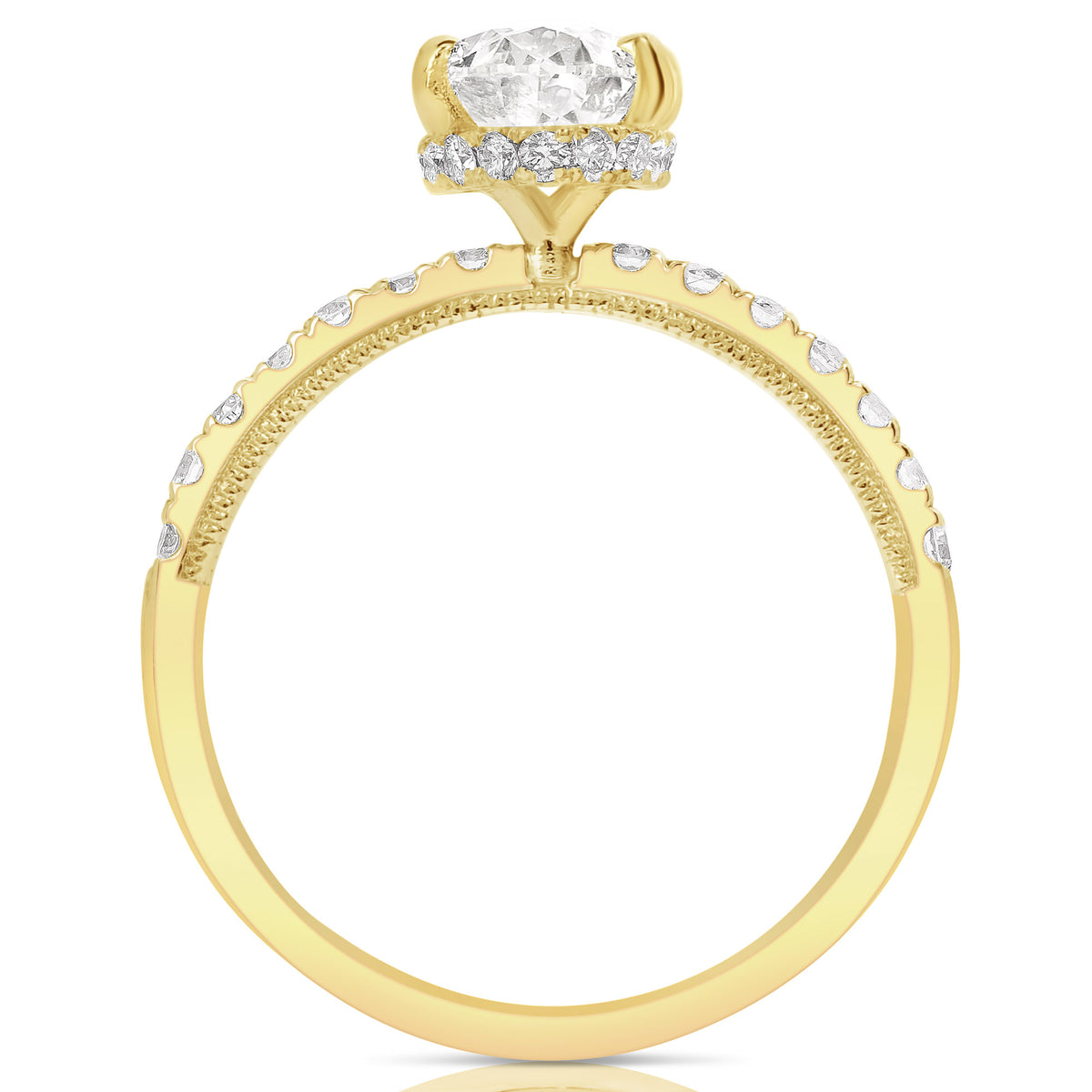 1 1/2 CT CENTER OVAL H-HALO LAB GROWN ENGAGEMENT RING
