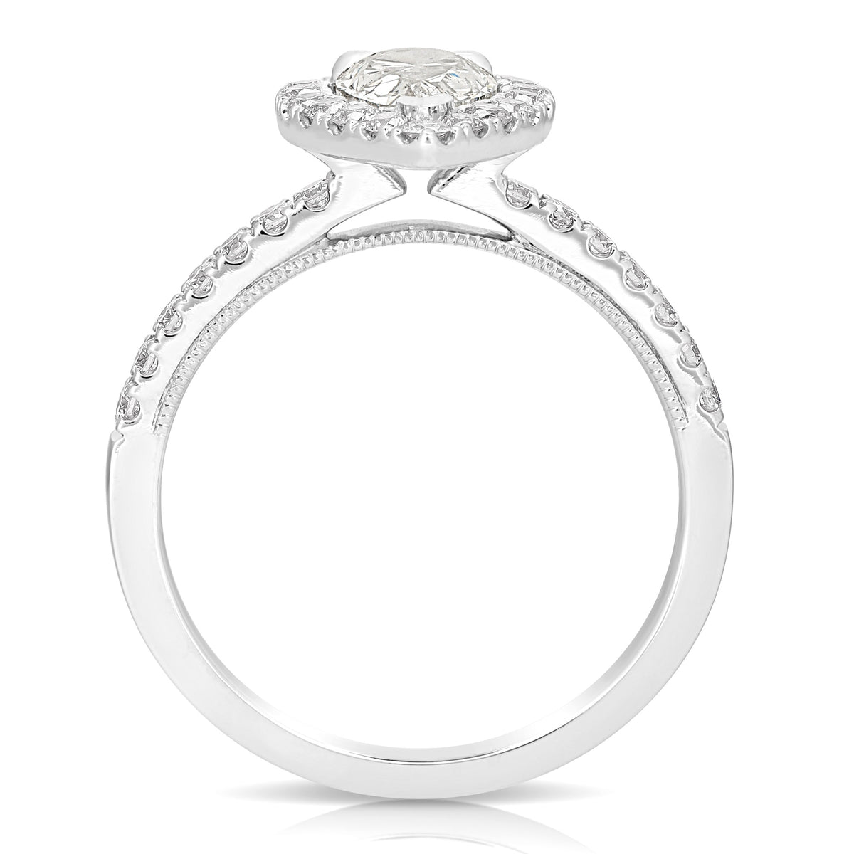 1 CT CENTER PEAR SHAPE HALO DIAMOND ENGAGEMENT RING