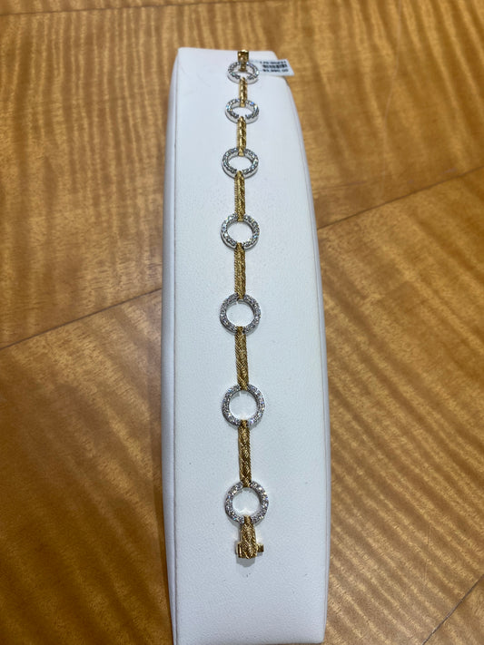 14K Two Tone Diamond Bracelet