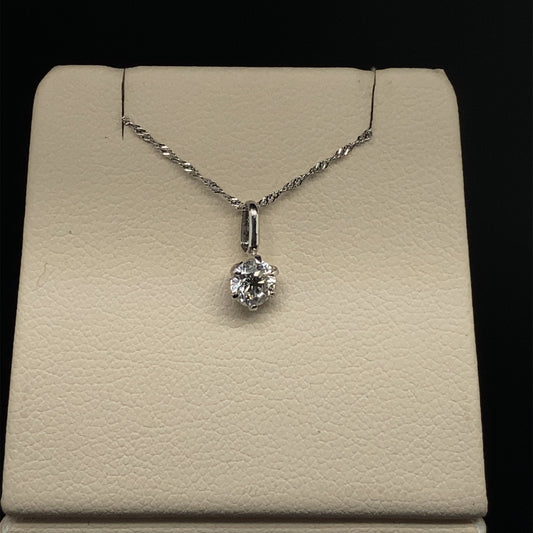 14K Diamond Solitare Pendant