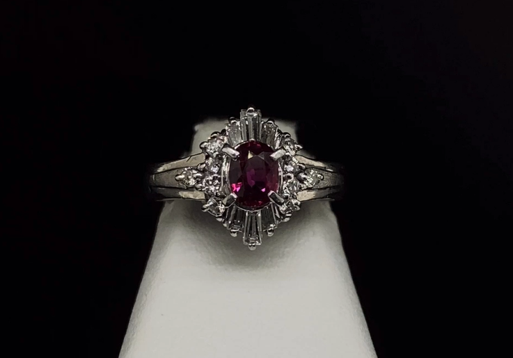 Platinum Ruby and Diamond Ring