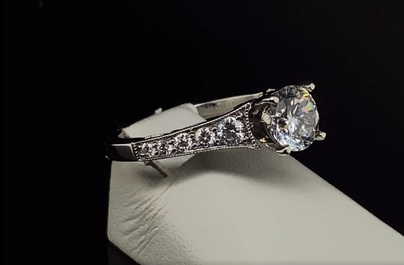 18K Diamond Semi-Mount Engagement Ring