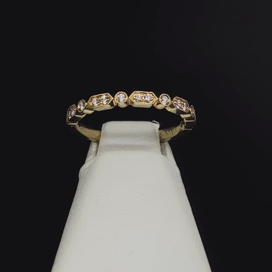 14K Diamond Stackable Band