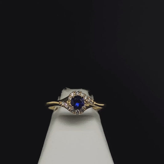 14K Sapphire and Diamond Ring