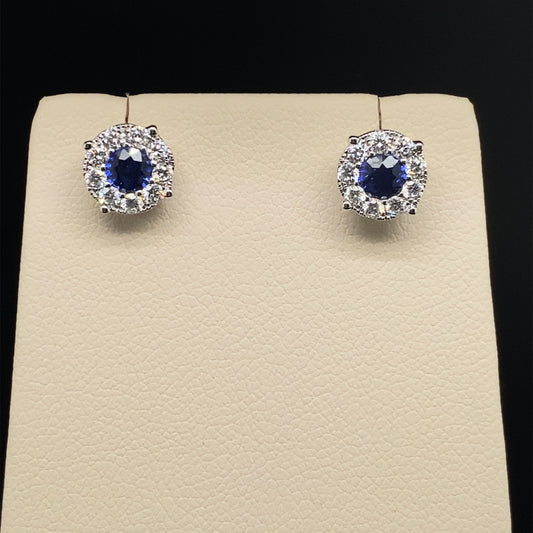 14K Sapphire and Diamond Studs